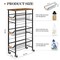 4-Tier Narrow Rolling Cart,with Pull-Out Iron Basket, Sturdy Slim Storage Cabinet Iron and Wood Combination,Ideal for Kitchen